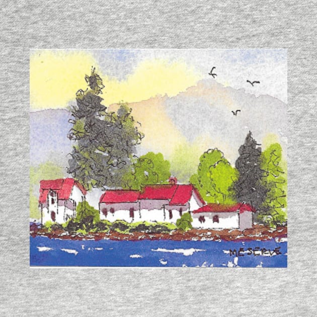 Alton Bay New Hampshire Island Cottages on Lake Winnipesaukee by ROSEANN MESERVE 